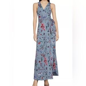 BCBG MAXAZRIA wildflowers wrap maxi dress